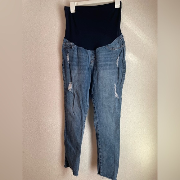 S.O.N.G Maternity Denim - S.O.N.G maternity denim distressed denim jeans size XL